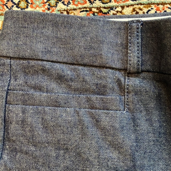 Banana Sloan pants in navy and white cotton blend. - Picture 3 of 13